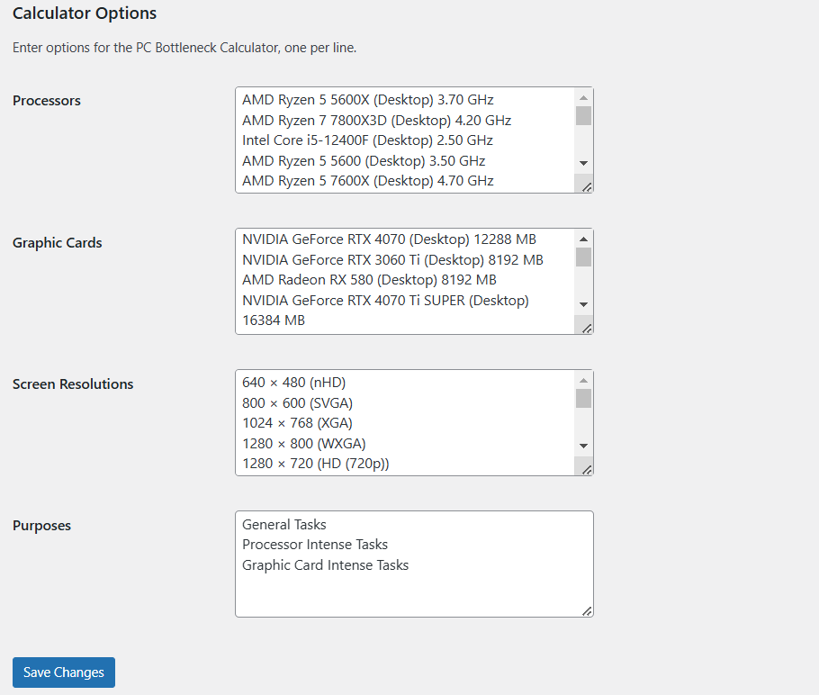PC Bottleneck Calculator